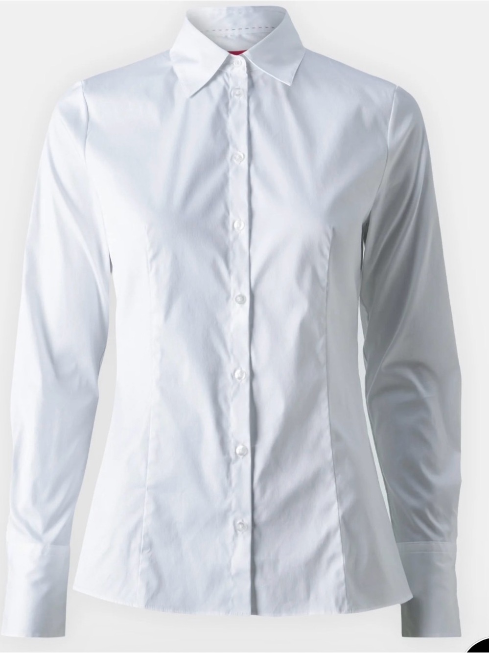 HUGO White Button-Up Long Sleeve Shirt